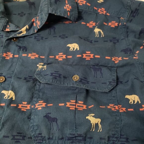 Ocean & Coast Shirt Western Bear Moose Western Cotton Mens Size Large - Picture 3 of 9